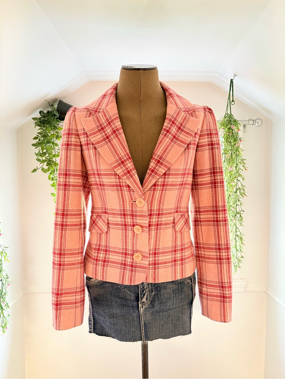 Juicy Couture Pink Plaid Blazer